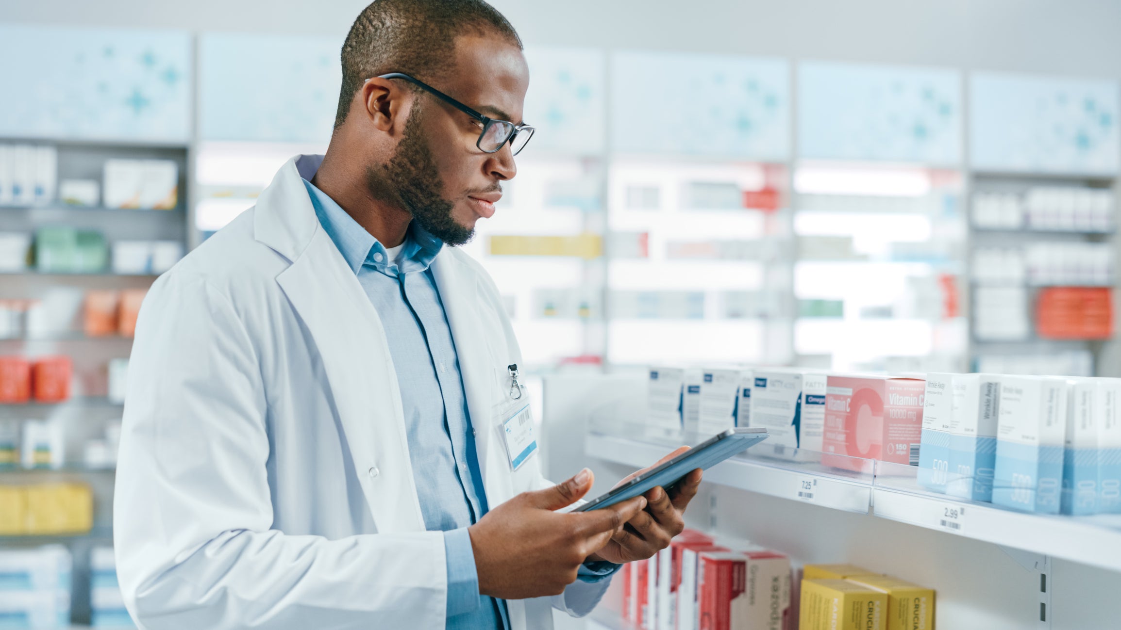Pharmacist at Pharmacy - Stock