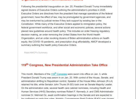 AMCP Legislative & Regulatory Briefing — January – Preview Image