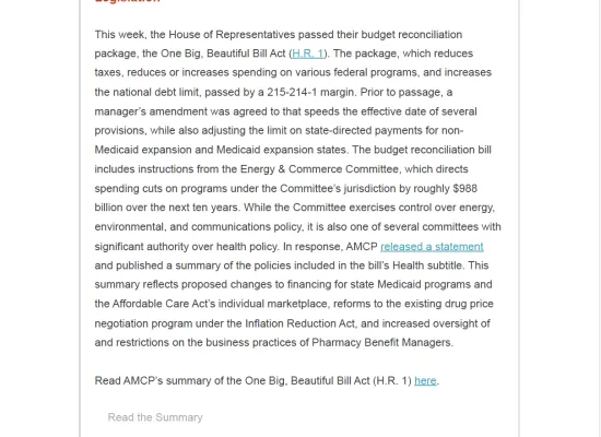 AMCP Legislative & Regulatory Briefing — May – Preview Image