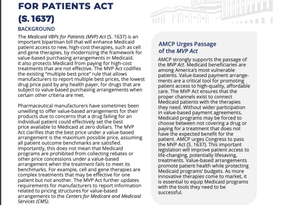 AMCP Legislative Brief - MVP Act of 2025 Update