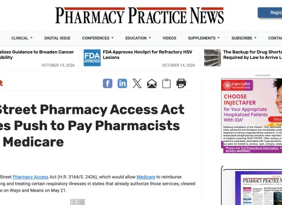 Pharmacy Practice News - Main Street Pharmacy Act