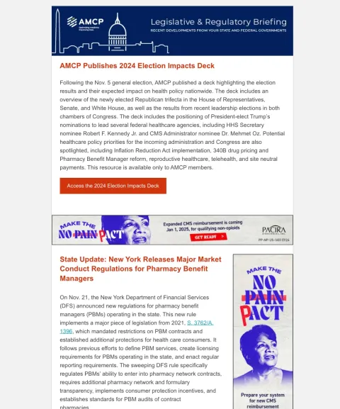 AMCP Legislative & Regulatory Briefing — December