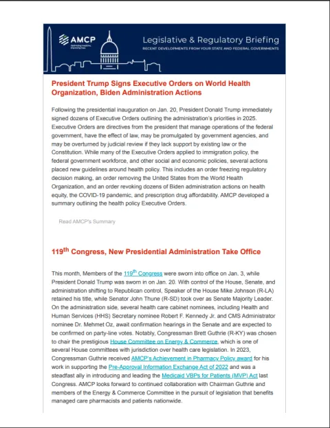 AMCP Legislative & Regulatory Briefing — January – Preview Image