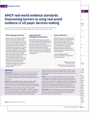 AMCP RWE Standards for Payers
